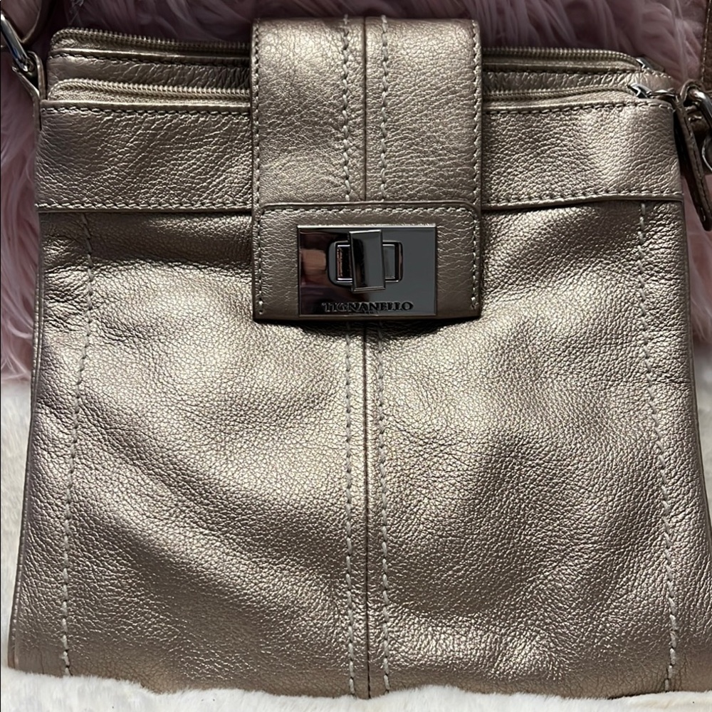 Gold shimmer leather